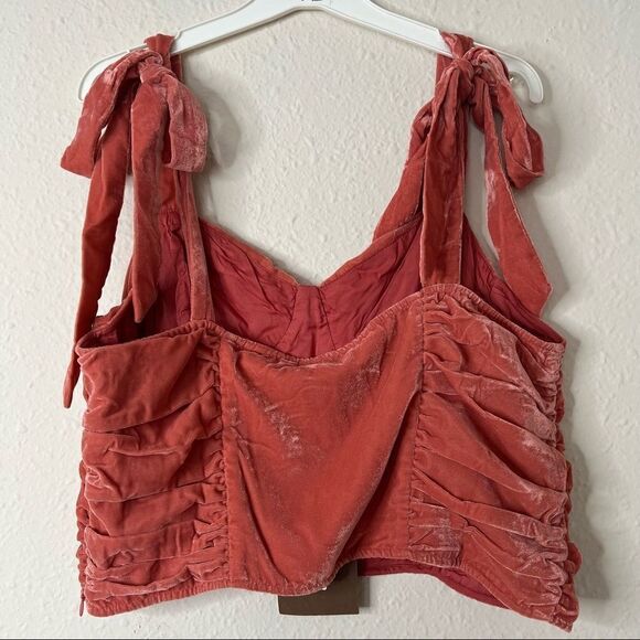 Anthropologie Corset-Seamed Velvet Top Size L - Picture 8 of 11